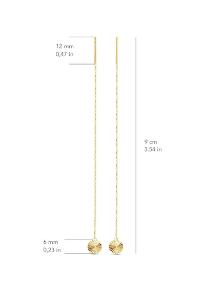 Goldkupe 14 Ayar Altın Yuvarlak Sallantı Zincir Tek Küpe 0,58 Gr-6623