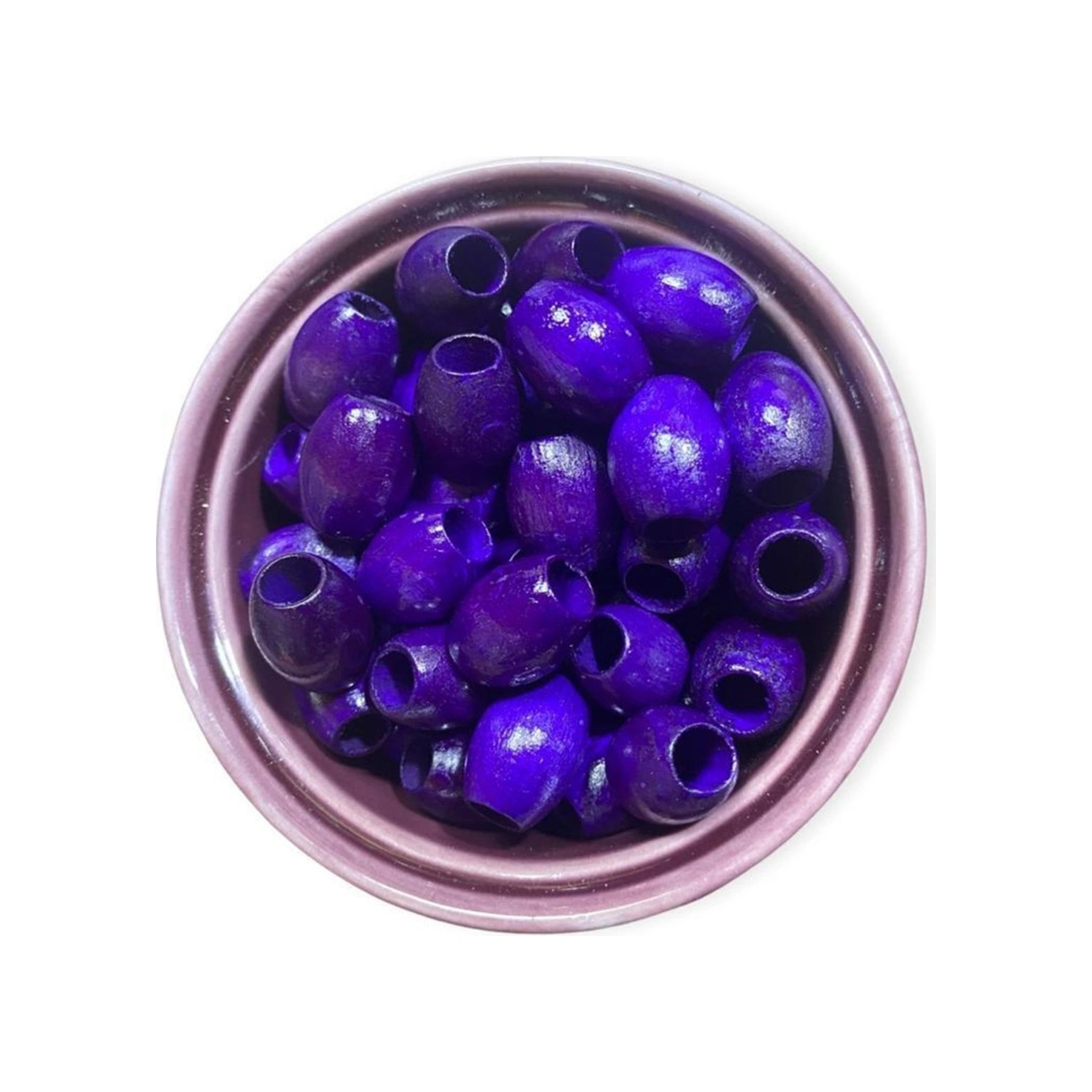 20 Mm Oval Purple Mor Ahşap Boncuk - 20 Adet