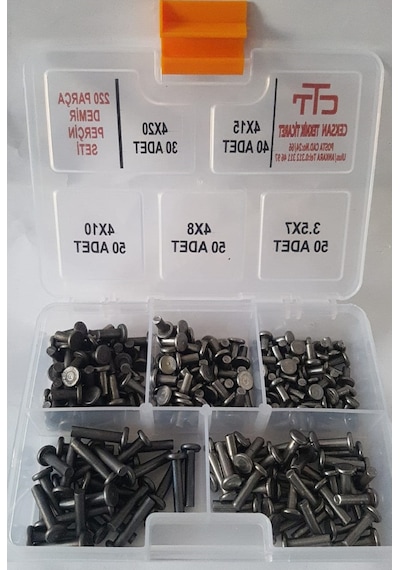 Perçin Demir Dövme-Ezme Perçin Seti 220 Adet