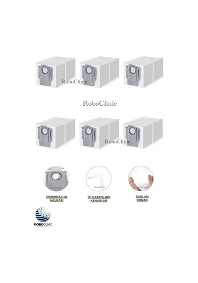 Roborock Qrevo L / Qrevo L Pro Robot Süpürge Uyumlu Yedek Çöp Toz Torbası 6 Adet