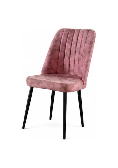 Vento Sandalye - Milas Pembe - Metal Siyah Ayaklı