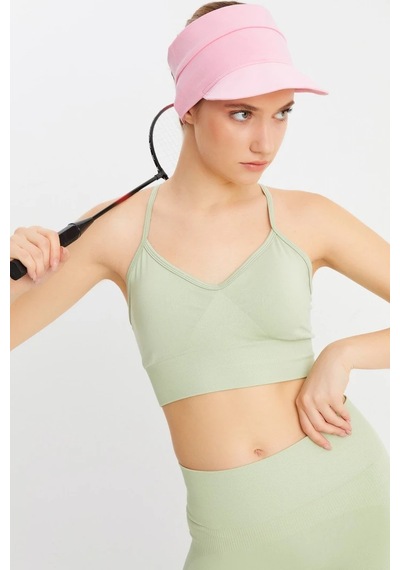 Kadın Uv Korumalı Katlanabilir Üstü Açık Yumuşak Siperli Pamuklu Penye Tenis Vizör Şapka - Tek Ebat / Pembe Pembe