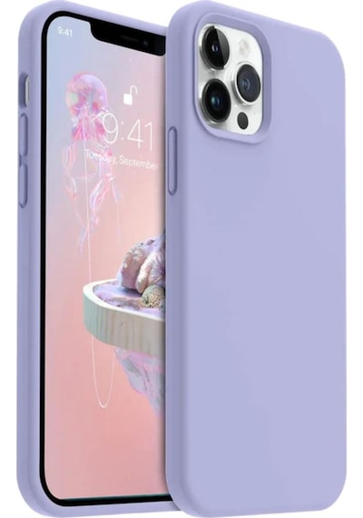 Apple Uyumlu iPhone 12 Pro Max  Silikon Kılıf - Pastel Renk Tonu Esnek Tam Koruma Kapak - Lila