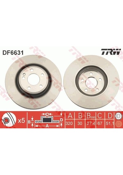 Trw Df6631 - Fren Dıskı On Mercedes W176 W246 C117 X117 X156