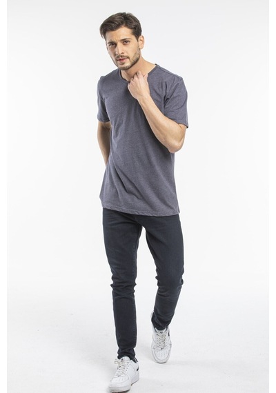 Erkek Bisiklet Yaka Slim Fit Brooklyn Baskılı Tişort Spr 266 001