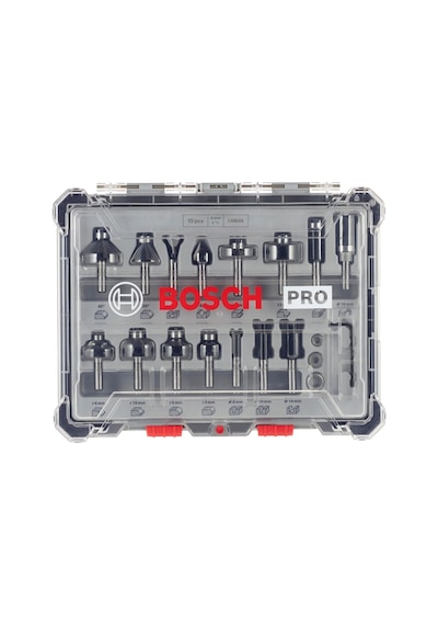 Professional 15 Parça Freze Seti Ahşap İçin, 8 Mm Şaftlı Üst Frezeler İçin Aksesuar