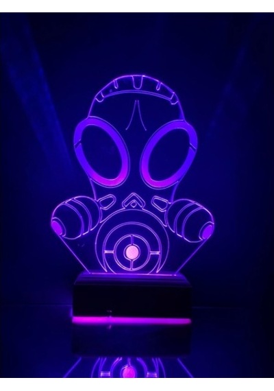 Oyunculara Hediye 3D Gaz Maskesi Led Gece Lambası