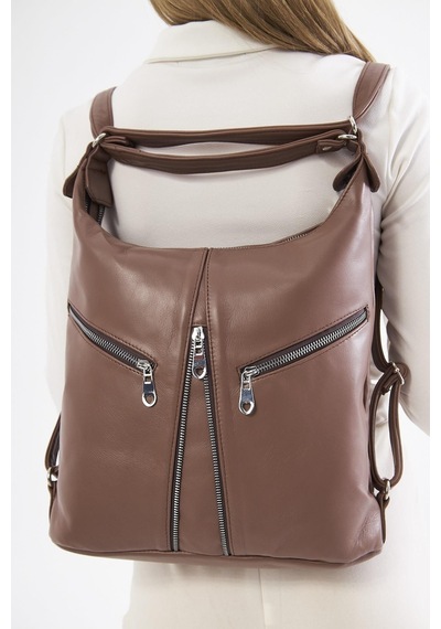 Derinss Leather Derinss Dkb501 Hakiki Deri Kadın Kahverengi Sırt Ve Omuz Çantası 001
