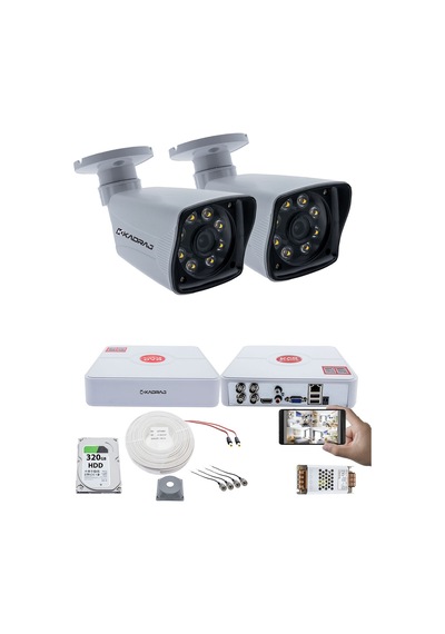 2 Kameralı Set 5mp Sony Seculensli 1080p Full Hd Kdj-2s-8w-kk-p