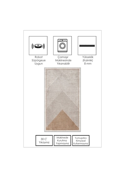 West Home Makinede Yıkanabilir Kaymaz Taban Leke Tutmaz Salon Halısı Mutfak Halısı Ve Yolluk Wh 586 Sand