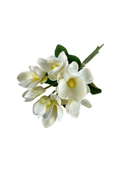 Yapay Çiçek Manolya Letex Eva Magnolia 33Cm Beyaz Krem