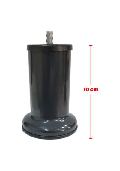 Cateksss 10 Cm Baza Ayağı Koltuk Ayağı Kanepe Ayağı Civatalı 3/8 Kalın Diş Antrasit Gri - 30 Lu Paket
