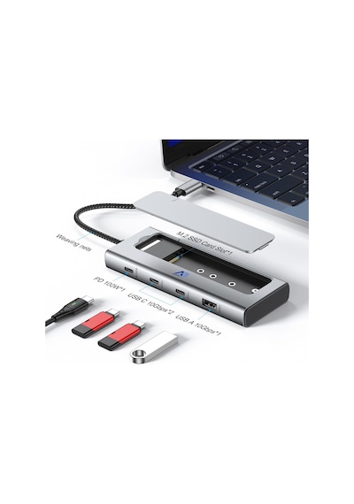 Deh01-017 Apollobell 5-in-1 Usb-c-hub M.2 Nvme Ssd Sabit Disk Muhafazası