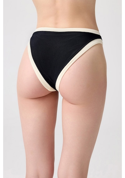 Los Ojos X Melodi Siyah-krem Brezilya Modeli Bikini Altı Vintage Bottom Siyah-krem