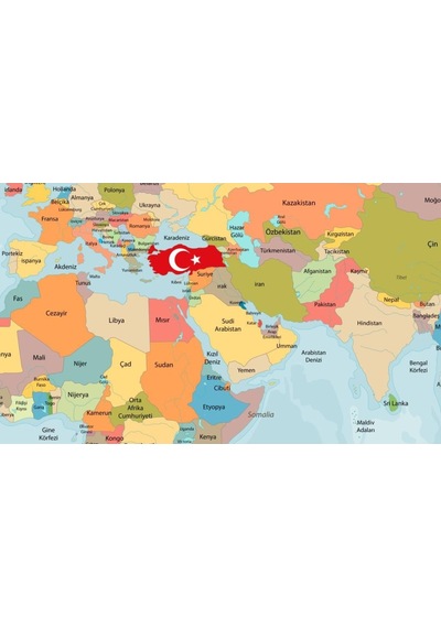 Türkçe Yazılı Dünya Haritası Duvar Kağıdı (397461608)