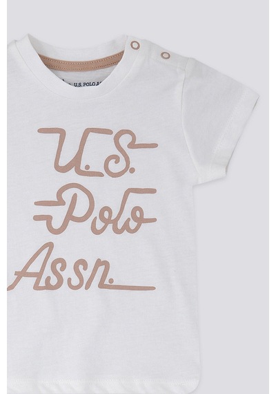 U.S. Polo Assn. Kız Bebek Krem 2'li Takım Krem