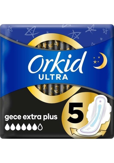 Orkid Ultra Hijyenik Ped Gece Extra Plus No: 5 5'li