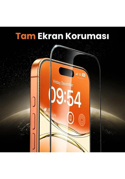 Sapphıre Cam,kolay Uygulama Set İphone 15,16 İle Tam Uyumlu Extra Hd,safir Cam,otomatik Aparat Seti,ahize Korumalı,tam Kaplayan, İnce Çerçeve,iphone Ekran Koruyucu