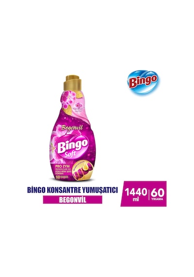 Bingo Soft Konsantre Çamaşır Yumuşatıcısı Begonvil 6 x 1440 ML