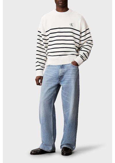 Calvin Klein Pamuk Ve Kaşmir Karışımlı Relaxed Fit Logolu Kazak Lv04rg305gyas Erkek Kazak Lv04rg305g Yas Krem