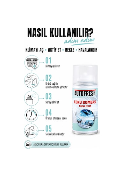 AutoFresh Koku Bombası Klima Fresh Temizleyici Kötü Koku