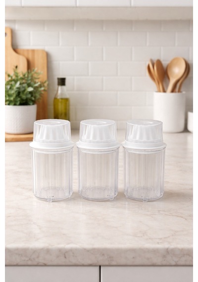 Decorev 3lü Erzak Saklama Kabı 900 Ml Şeffaf