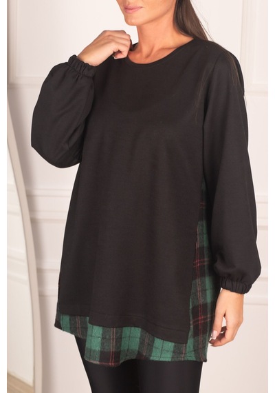 Armonika Kadın Haki Sırtı Ekose Desen Sweatshirt Arm-21k024045