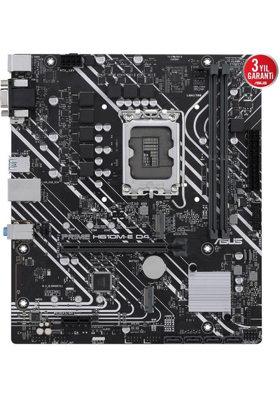 Asus Prıme H610m-e D4-csm, 2xddr4, 2x M.2, D-sub, Hdmı, Dp, 12-13.14.nesil, Lga1700 Soket, Anakart