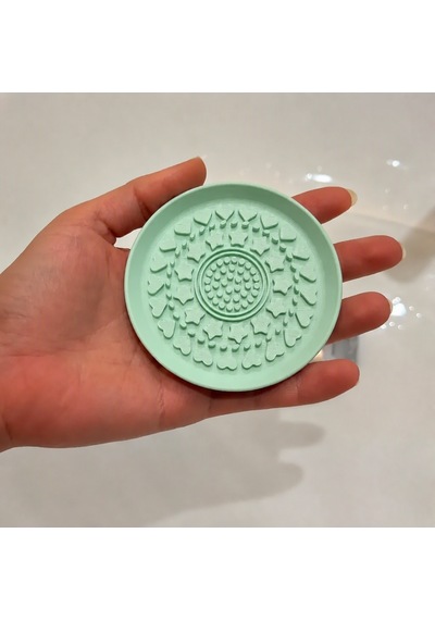 3d Baskı Makyaj Fırçası Temizleme Pedi - Desenli Aparat-mint