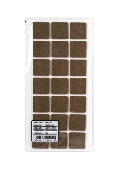 Yapışkanlı Masa Sandalye Keçesi Zemin Koruyucu Keçe Yuvarlak 1 Paket 30 Mm X 30 Mm Kahverengi