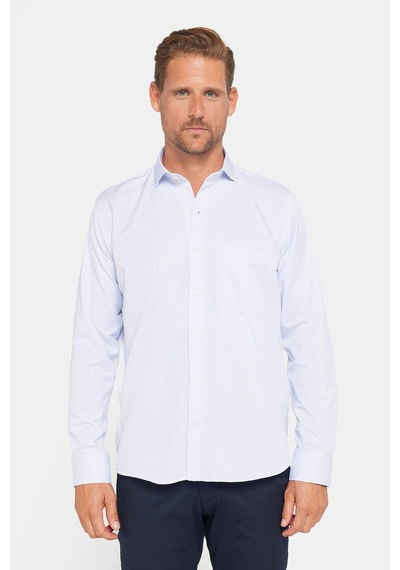 Tudors Erkek Regular Fit Klasik Kesim Tek Cepli Çizgili İtalyan Yaka Gömlek-31541 Çok Renkli