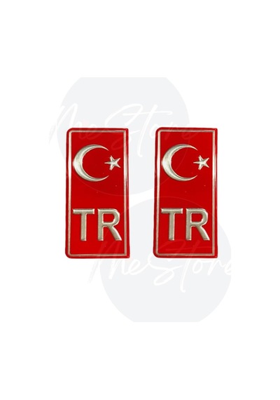 Süslen Türkiye Tr Plaka Sticker, Kırmızı, Set Of 2