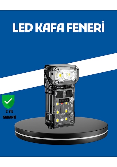 Hubrendy Tekno Şarjlı Led Kafa Lambası Manyetik Klipsli El Sensörlü Çok Fonksiyonlu AÇIK GRİ KAHVE KARIŞIMI