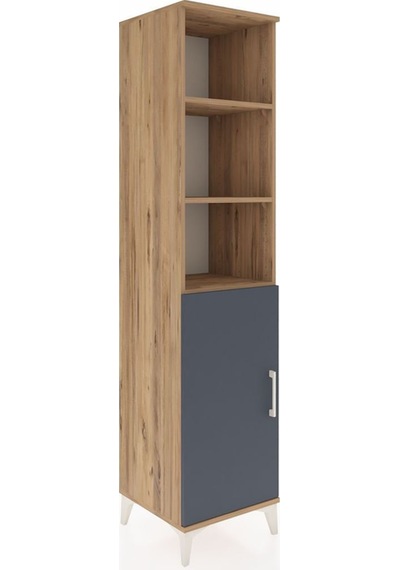Hyperion Dolap 4 Raflı Tek Kapaklı 44x44x195 Çam-antrasit Atlas Çam