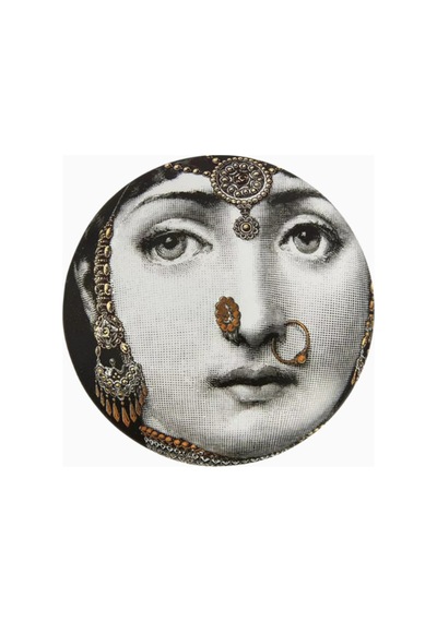 Fornasetti Tema E Variazioni N.228 Yuvarlak Mücevher Kutusu Saklama Kutusu Siyah-beyaz