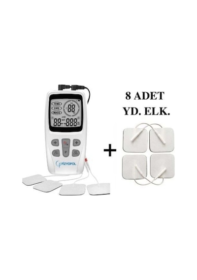 Tens Ems Masaj Cihazı Ve Kablolu Yedek Elektrod Tens 8'li