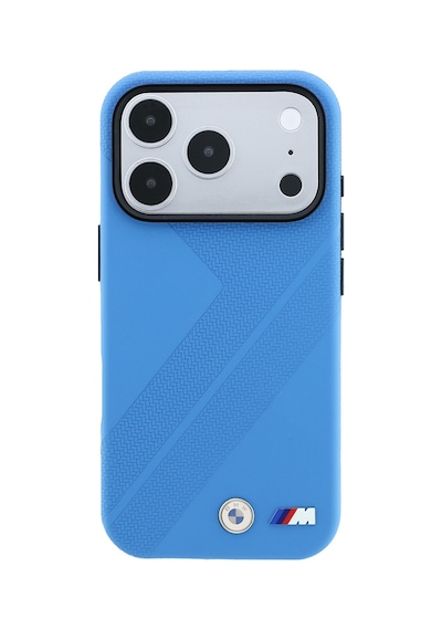 Apple Uyumlu iPhone 18 Pro Uyumlu Kılıf Bmw Lisanslı M-safe Özellikli M Logolu Lastik İzi Desenli Kapak Mavi