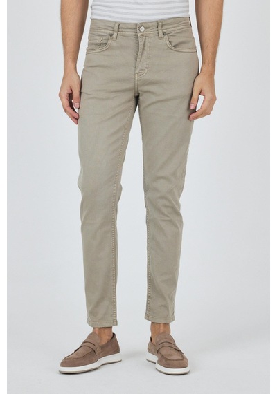 İmza Koyu Bej Pamuklu 5 Cep Casual Slim Fit 5 Cep Pantolon 1003250318 KOYU BEJ
