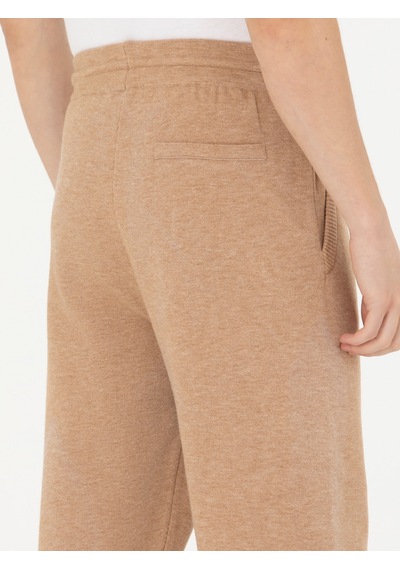 Cacharel Bej Jogging Fit Lastik Paçalı Triko Pantolon