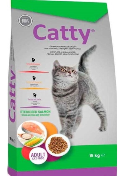 Catty Kısırlaştırılmış Somonlu Yetişkin Kedi Maması 15 KG