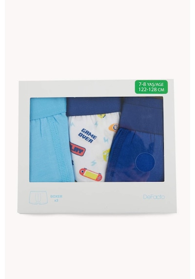 Defacto Kaykay Baskılı Penye 3lü Boxer Erkek Çocuk H1661a826smwt34 Beyaz-wt34
