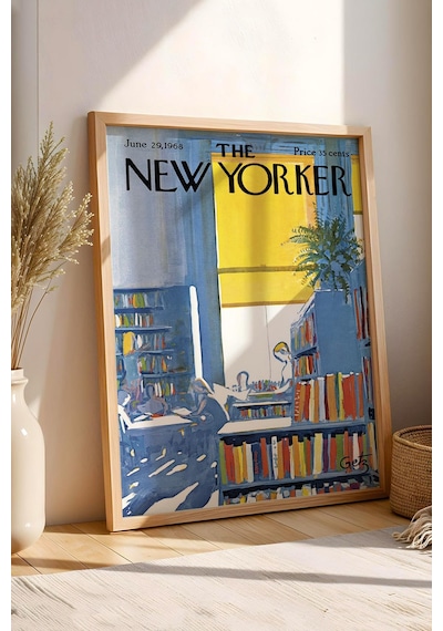 The New Yorker Çerçeveli Tablo June 29 1968 - Kitapçı Kütüphane Tablosu