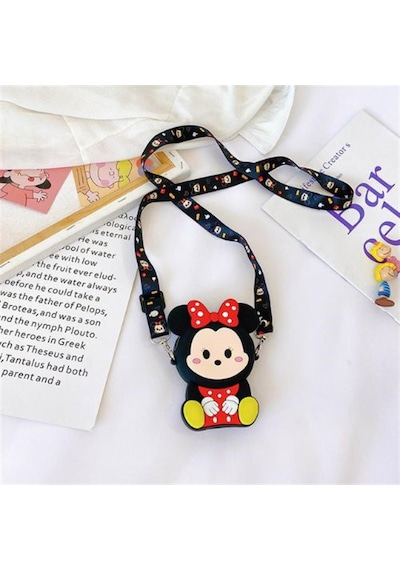 Mickey Mouse Minnie Mouse Tasarım Silikon Omuz Askılı Çanta Çok Renkli