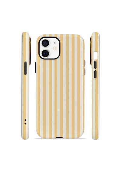 Apple iPhone Uyumlu 11 Vorian Çift Katmanlı Magsafe Kılıf Vanilla Pinstripe