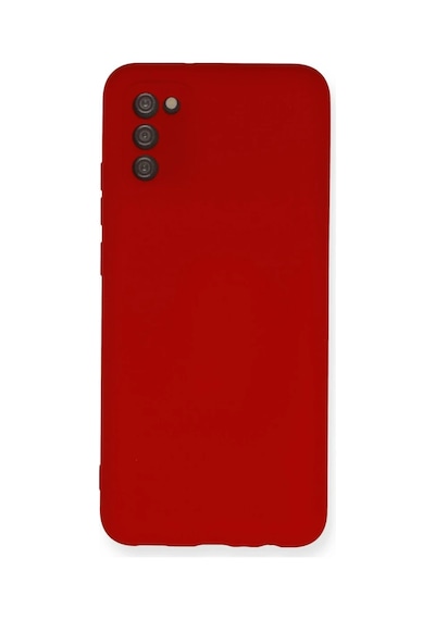Samsung Uyumlu  Galaxy A03s Kılıf Nano İçi Kadife Silikon - Kırmızı 0.2M-Çok Renkli