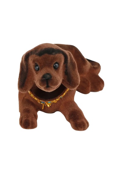 Başı Sallanan Süs Köpek Koyu Kahverengi