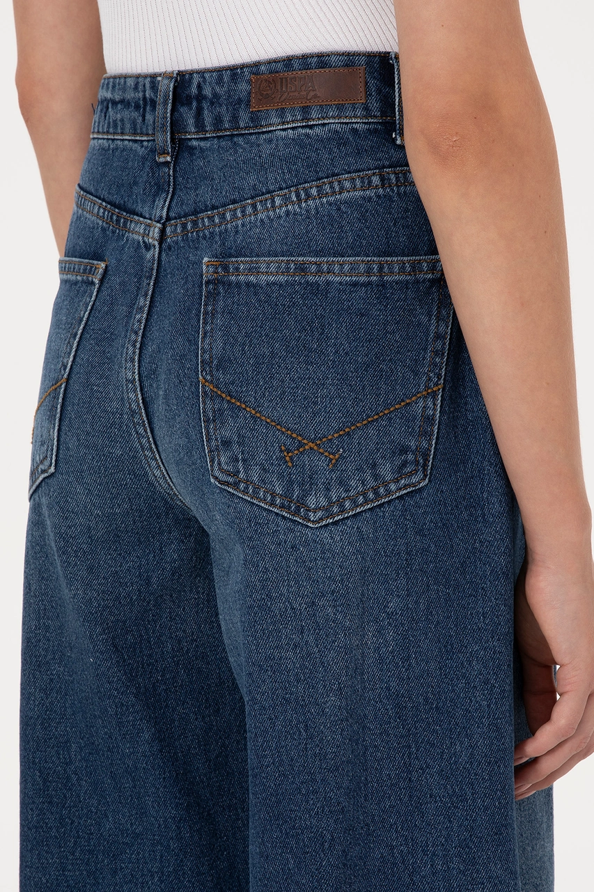 U.S. Polo Assn. Kadın Mavi  Loose Fit Jean Pantolon 50316578-DN0022
