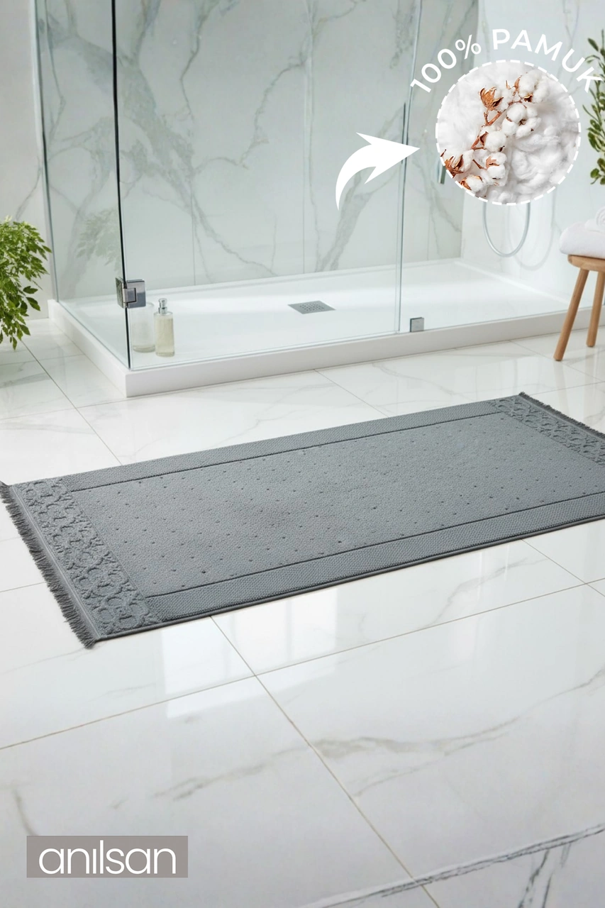 Fesun Antrasit Ayak Havlusu - 60x130cm, 690gr, %100 Pamuk, Spa Ve Otel Banyo Paspası, Günlük Kullanıma Uygun Antrasit