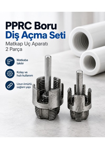 Bhd El Aletleri 00402 Pprc Boru Diş Açma Matkap Uç Aparatı - 2 Parça Crchmgo Renkli