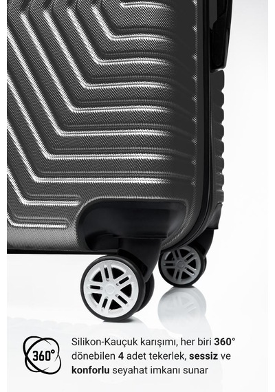 G&d Polo Suitcase Abs Koyu Gri Kabin Boy Valiz 600.02-k Koyu Gri